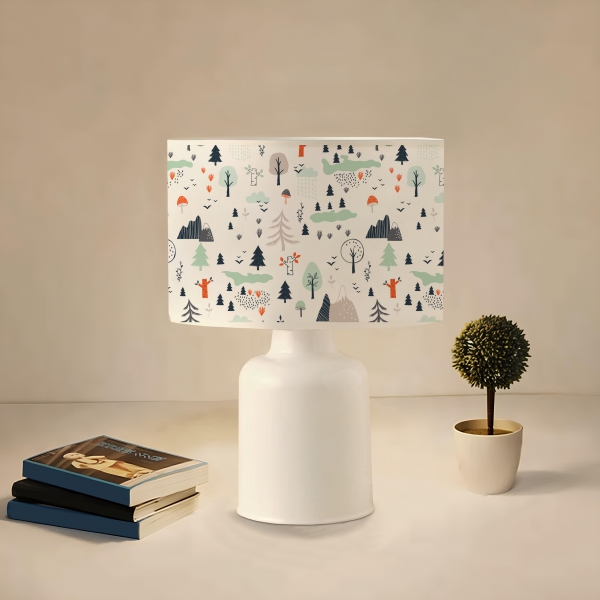 Homing Fabric Printed Nature Patterned Kids Room Lampshade AYD-3505