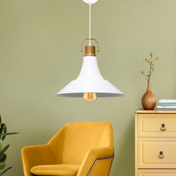 Homing Retro Gold Detailed White Metal Pendant AYD-3522