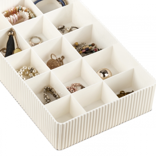 Homing 15 Compartments Organizer Jewelry Box White ORG-2022