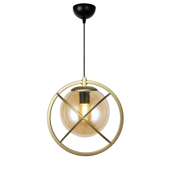 Homing Globe Gold Metal Glass Pendant Lamp AYD-3538