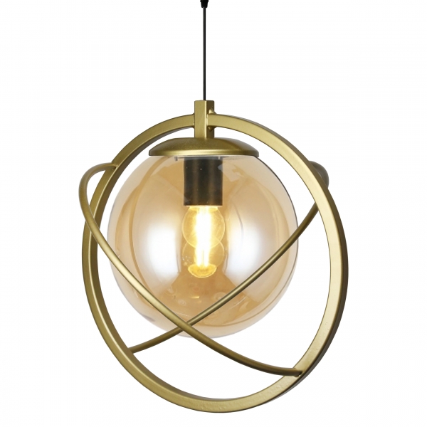 Homing Globe Gold Metal Glass Pendant Lamp AYD-3538