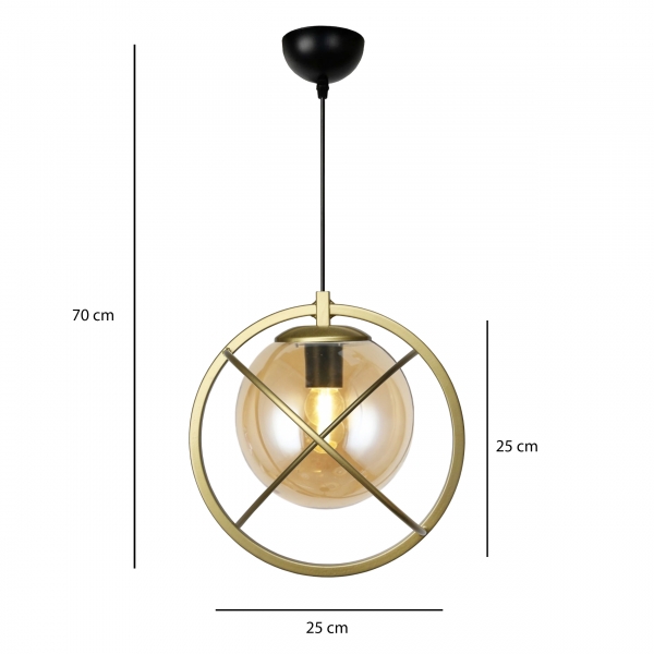 Homing Globe Gold Metal Glass Pendant Lamp AYD-3538