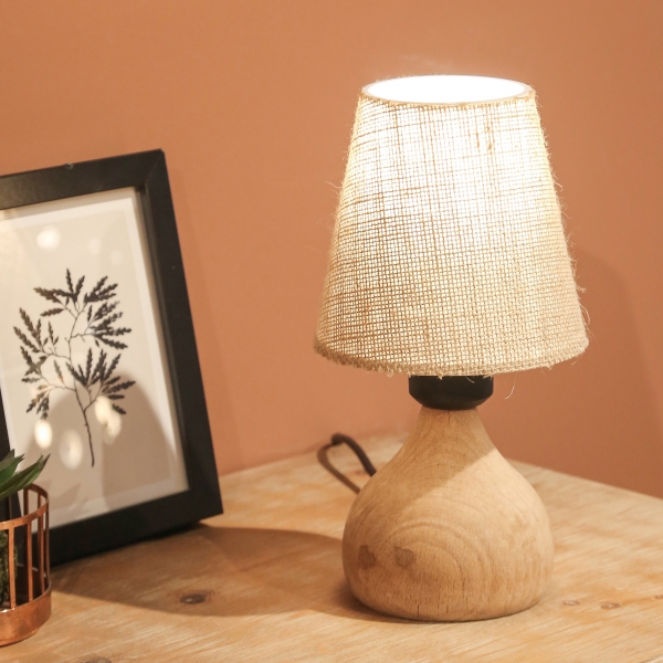 Homing Vowen Natural Wooden Jute Head Lampshade AYD-3563