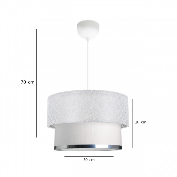 Homing White Lacy Chrome Eameted Cake Pendant Lamp AYD-3567