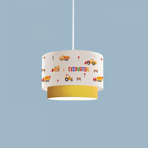 Homing Kids Fabric Printed Excavator Pendant Lamp AYD-3599