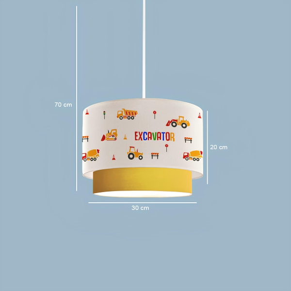 Homing Kids Fabric Printed Excavator Pendant Lamp AYD-3599