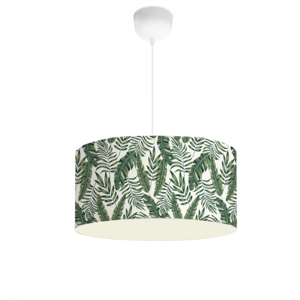 Homing Exclusive Printed Leaf Patterned Drum Pendant Lamp 38 cm AYD-3620