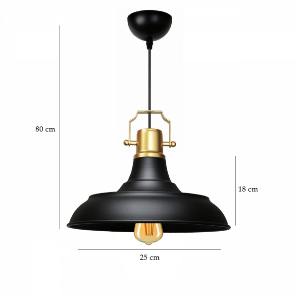 Homing Retro Gold Top Detailed Metal Pendant AYD-3631