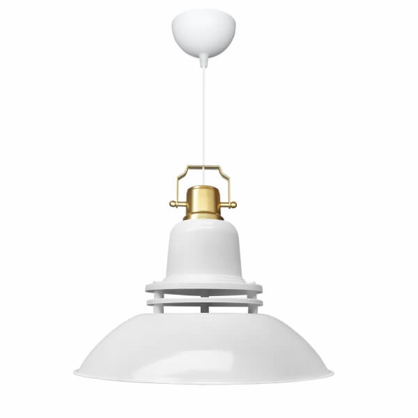 Homing Top Gold Detailed White Industrial Large Size Metal Pendant AYD-3643