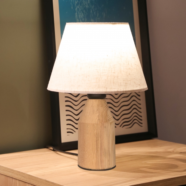 Homing Wooden Leg with Marble Head Lampshade AYD-3645