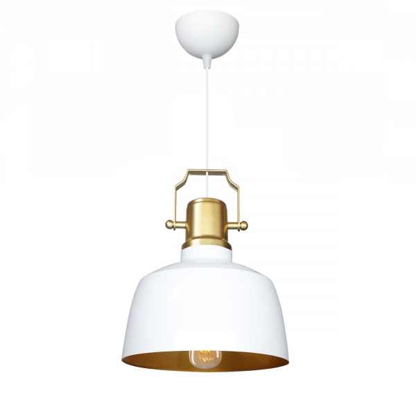 White Retro Pendant Lamp With Homing Gold Inner Surface AYD-3656