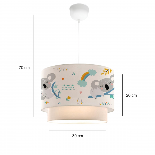 Homing Koala Patterned Children's Room Cake Pendant Lamp AYD-3663