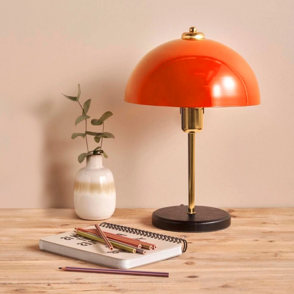 Homing Swiss Orange Color Gold Body Table Lamp ayd-3666