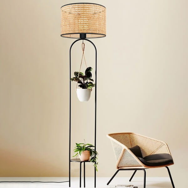 Homing Flori Original Hazeran Rattan Design Flowerpot Floor Lamp AYD-3670