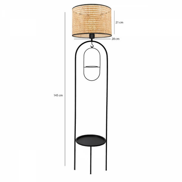 Homing Flori Original Hazeran Rattan Design Flowerpot Floor Lamp AYD-3670