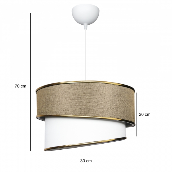 Homing Gold Fabric Sandbeige Design Single Pendant Lamp Chandelier AYD-3671