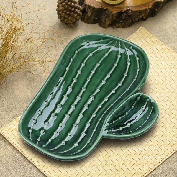 Homing Green Ceramic Cactus Presentation Stand HMY-6398