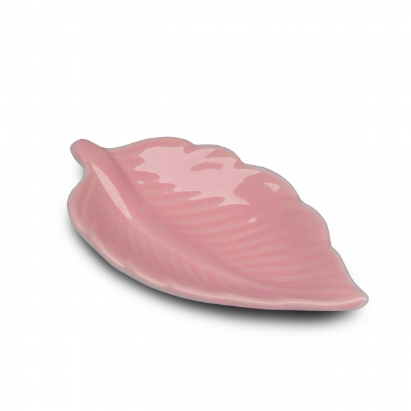 Homing Pink Ceramic Leaf Mini Presentation Stand HMY-6401