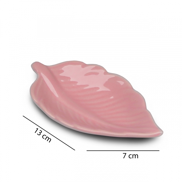 Homing Pink Ceramic Leaf Mini Presentation Stand HMY-6401