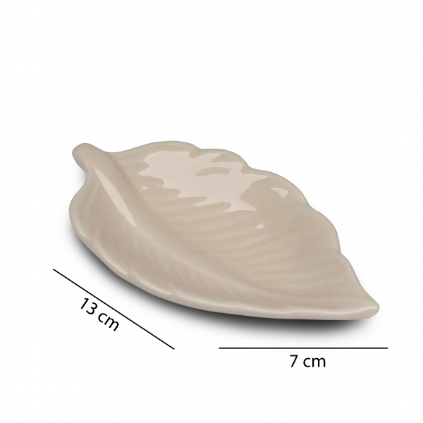 Homing Cream Ceramic Leaf Mini Presentation Stand HMY-6402