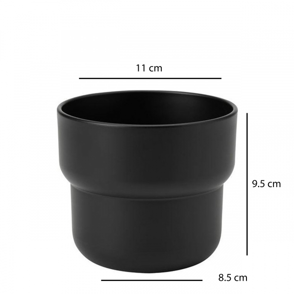 Homing Plastic Pot Black 11 cm SEH-4620