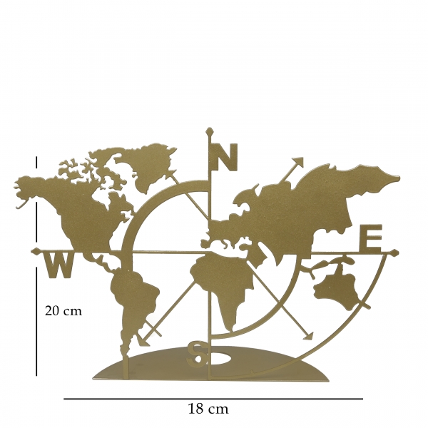 Homing Metal Eskitme Renk Aksesuar Dünya Haritası HMY-6409