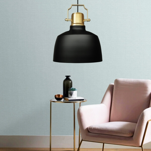 Homing Gold Detailed Black Single Metal Pendant Lamp AYD-3724