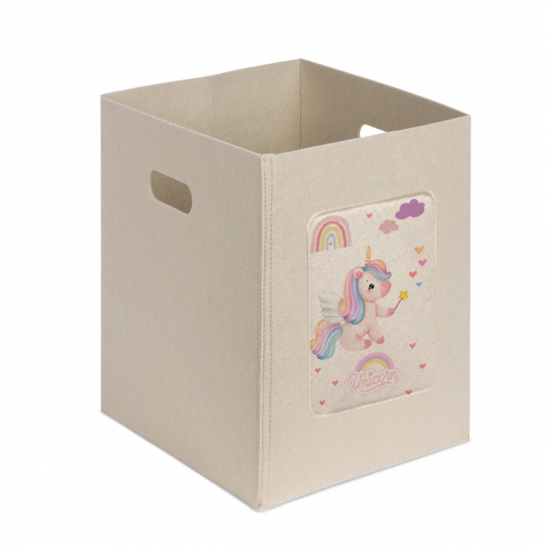 Homing Unicorn Printed Felt Toy and Laundry Basket 241287