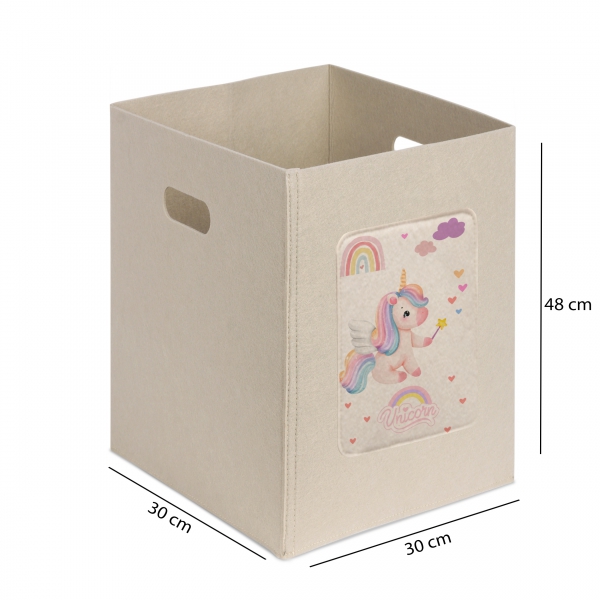 Homing Unicorn Printed Felt Toy and Laundry Basket 241287