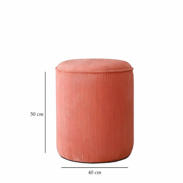 Homing Berry Corded Fabric Cylinder Pouf 241319