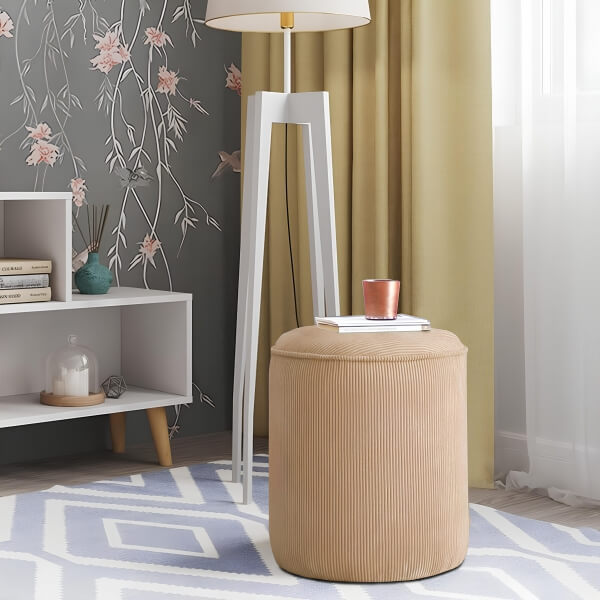 Homing Berry Corded Fabric Cylinder Pouf 241320