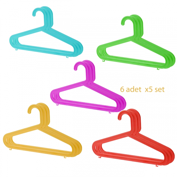 Homing Multi-Colored Children's Clothes Hanger Set 5 Colors 