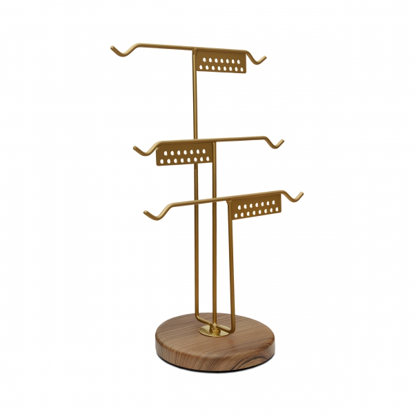 Homing Metal Jewelry Stand with Wooden Base 241355