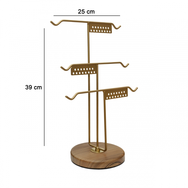 Homing Metal Jewelry Stand with Wooden Base 241355