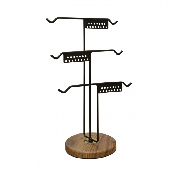 Homing Metal Jewelry Stand with Wooden Base 241356