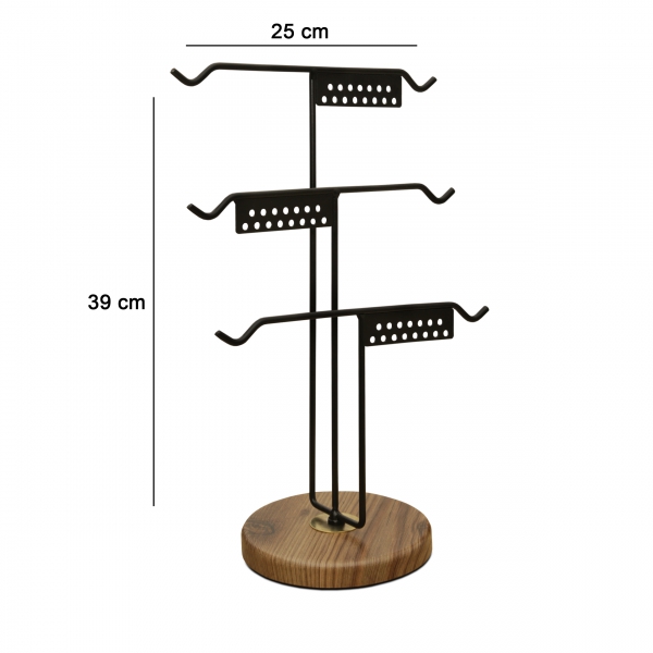 Homing Metal Jewelry Stand with Wooden Base 241356