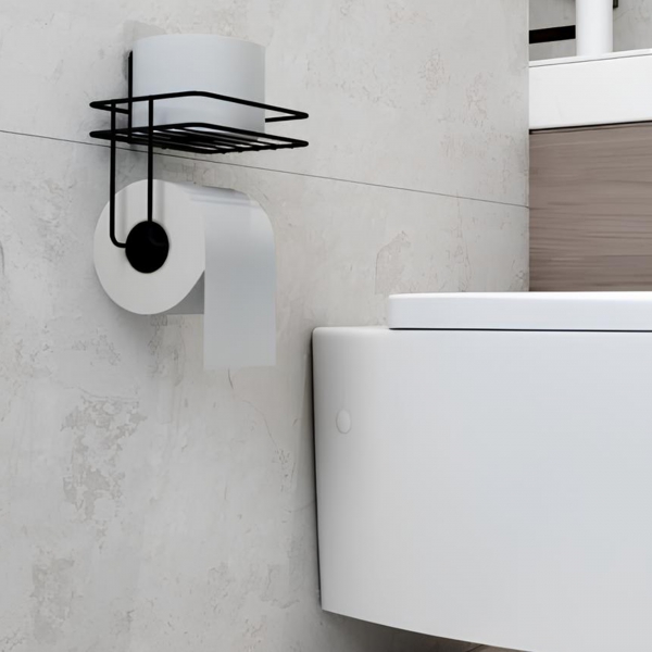 Homing Metal Bathroom Organizer Toilet Roll Holder 241368