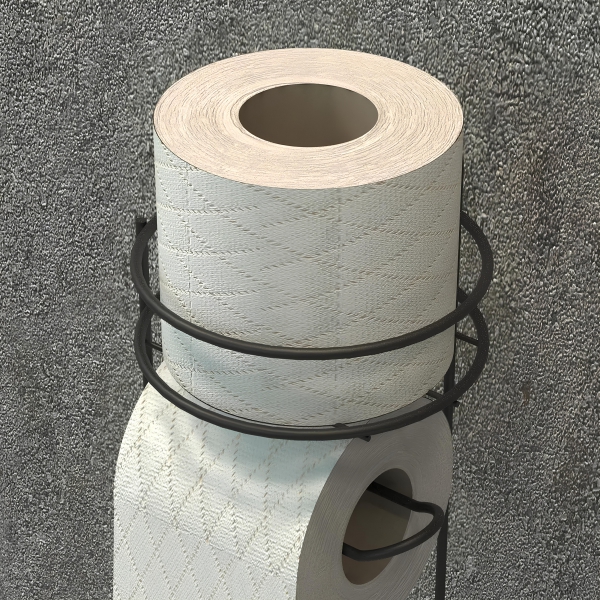 Homing Vertical Toilet Roll Holder with Basket Round Organizer Stand 241374