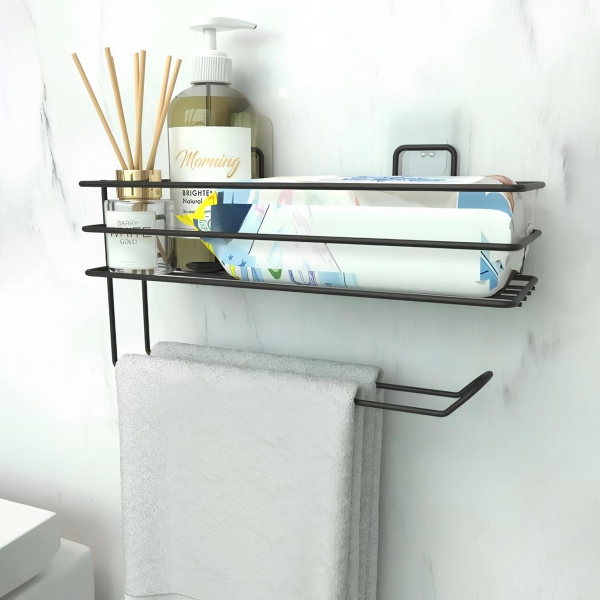 Homing Metal Kitchen Organizer Shelf with Towel Holder 241375