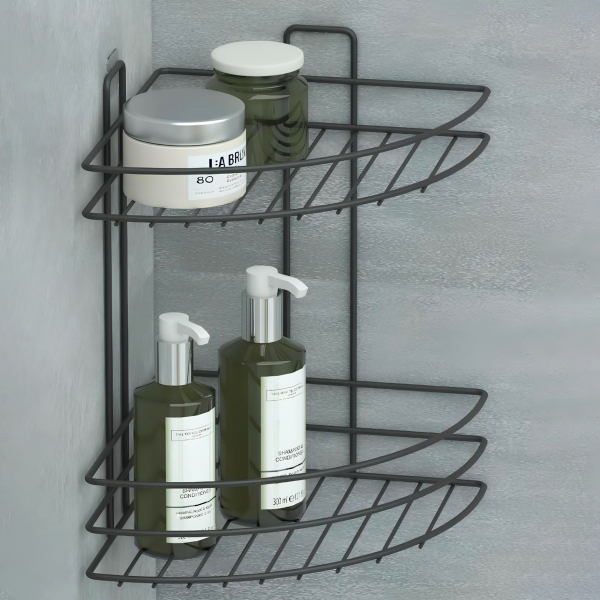 Homing 2 Tier Bathroom Corner Organizer Shelf Organizer 241379