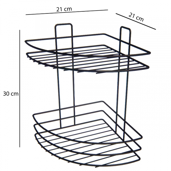 Homing 2 Tier Bathroom Corner Organizer Shelf Organizer 241379