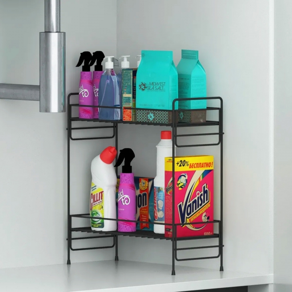 Homing 2 Tier Demountable Shelf Bathroom Kitchen Organizer 241380