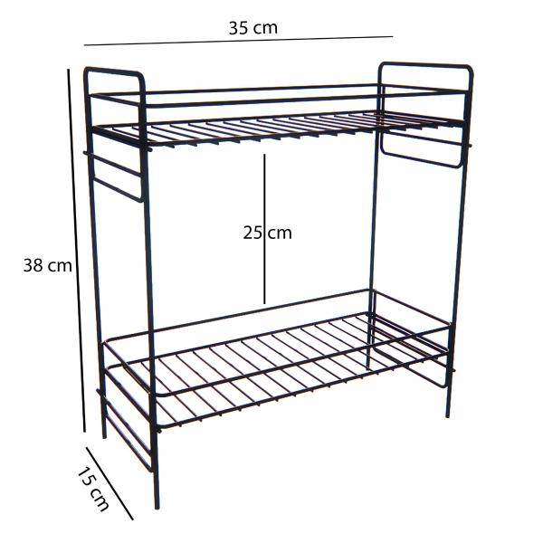 Homing 2 Tier Demountable Shelf Bathroom Kitchen Organizer 241380