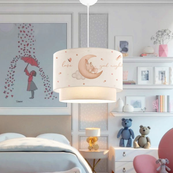 Homing Children's Room Cute Sleeping Rabbit Pendant Lamp Chandelier 241441