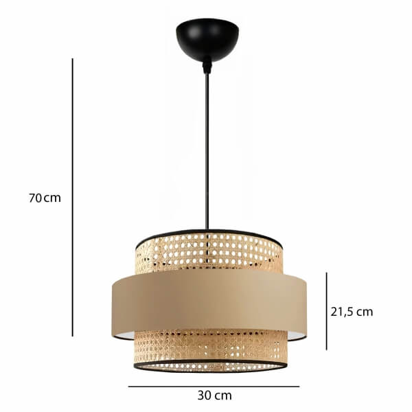 Homing Soho Retro Original Rattan Minimalist Pendant Lamp 241491