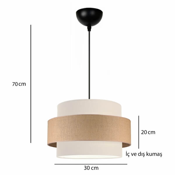 Homing Soho Retro Jute Fabric Minimalist Pendant Lamp 241493