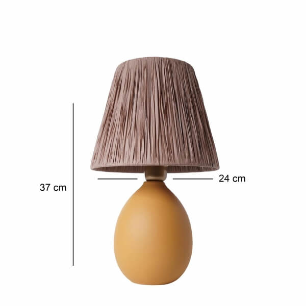 Homing Ceramic Body Brown Natural Rope Head Lampshade 241497