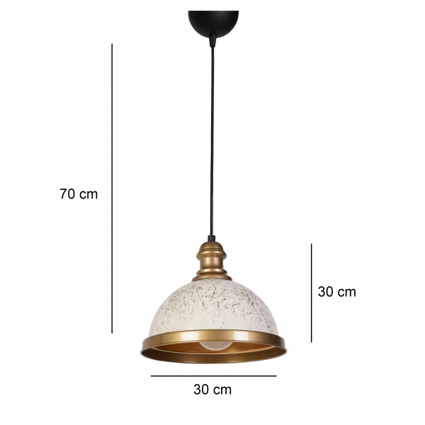 Homing Metal Cream Gold Detailed Pendant Lamp 241525