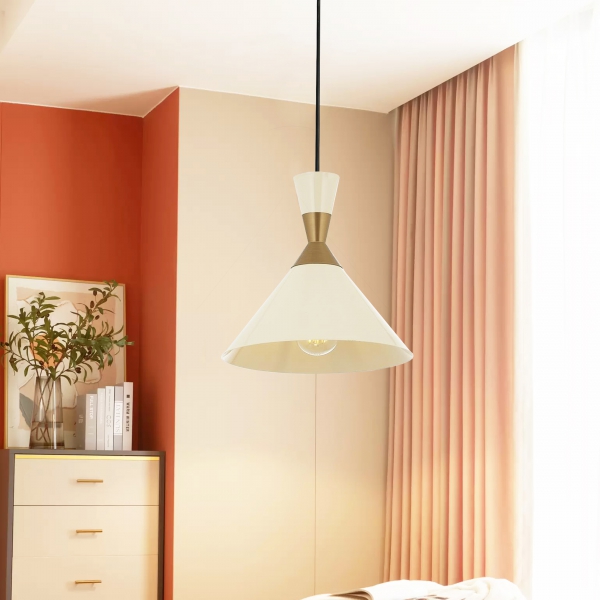 Homing Metal Design Cream Conical Pendant Lamp 241528