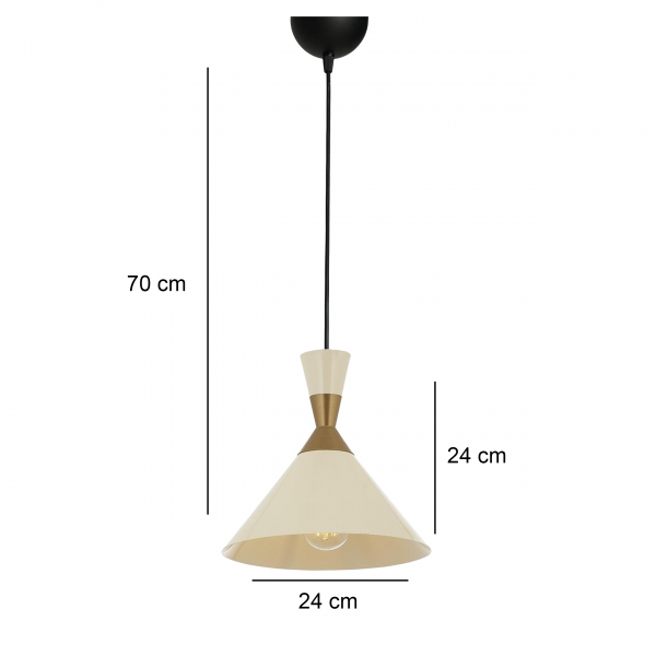 Homing Metal Design Cream Conical Pendant Lamp 241528